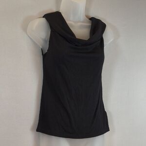 Dazy Womens Black Ribbed Sleeveless Cowl Neck  Top NWT , Size L